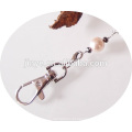 Moda Branco Preto Cristal Beaded Pearl Lanyard